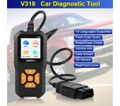 Escáner OBD2 para leer información del vehículo, herramienta de diagnóstico de coche, comprobar el sistema del motor, lector de código V318, probador de batería