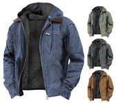 Sudadera con capucha para hombre, manga larga, múltiples bolsillos, tapeta con cremallera, forro de felpa grueso, chaqueta S gris