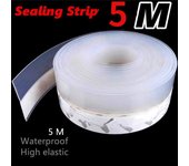 Tira de sellado de silicona de 5M burlete de goma tira de sellado de puerta cinta adhesiva huecos de ventana 25MM blanco