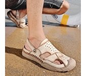 Sandalias de cuero para hombre Sandalias de playa Verano 39 negro