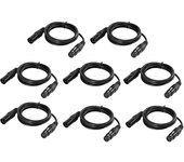 Cable XLR de 1 m/3,3 pies para señal de luz de escenario DMX512, conector XLR de 3 pines macho a hembra para cabezal móvil. negro