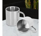 Taza térmica portátil de acero inoxidable con asa para beber whisky, cerveza, té, jugo y agua, de doble pared, antiescaldaduras. 220ml