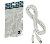 Câble de chargement ultra-long ZedLabz 3m pour Nintendo Wii U Gamepad - Blanc
