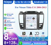 Hizpo Radio para coche con Android 13 y reproductor multimedia con pantalla inteligente y GPS estéreo, Carplay 4G, estilo Tesla de 9,7 pulgadas, 2Din, para Nissan Tiida C11 2004-2013 P1L 4Core 1G 16G