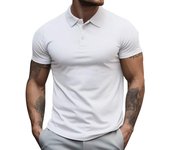 Camiseta de manga corta con cuello tipo Polo para hombre, camisa Polo de verano, Tops holgados de gran tamaño de Color sólido M amarillo