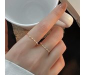 Nuevo conjunto de anillos ajustables de acero inoxidable para mujer, anillo fino abierto de circonita brillante Simple, anillo de dedo índice, joyería para banquete y cumpleaños Resizable