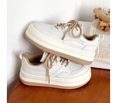 Zapatos blancos casuales, zapatos de mujer, zapatos casuales de moda que combinan con todo, zapatillas de plataforma de nicho, zapatos de mujer blancos Retro 35 blanco