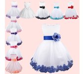 Vestido de niña de flores para niñas, tutú de flores sin mangas, desfile de princesa, boda, fiesta de cumpleaños, vestido Formal de bautismo 1-2 Years púrpura