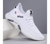 Zapatos deportivos casuales transpirables de suela suave de malla cómodos y de moda de verano para hombres 44 blanco