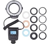 HD-130 Macro LED Anillo Flash Luz LCD Pantalla 3000-15000K GN46 Potencia