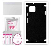 apgo Protective Skin Sticker for the back+sides compatible with Google Pixel 4, Full Wrap Film, Foil, Vinyl - Pattern Matte Black