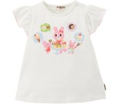 CASA Camiseta de manga corta [MIKI Biscuits] para niños, niñas, bebés, niños, ropa infantil, color blanco, 100 cm, 72-5208-141 blanco