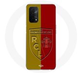 Coque Oppo A54 5G rcl lens Logo fond jaune et rouge