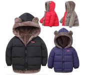 Chaqueta de algodón con capucha para bebés y niñas, abrigo de lana gruesa para niños, chaquetas acolchadas de Cachemira, abrigos cálidos de invierno para niños y niñas 90cm blanco
