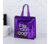 Bolsos de mano informales para mujer, de gran capacidad, de PVC, transparente, tipo bandolera, para compras al aire libre azul