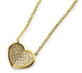 Les Trésors De Lily [L7063] - Collar chapado en oro 'Love' oro blanco - 14x14 mm oro
