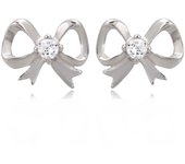 Les Trésors De Lily [R0703] - Boucles Argent 'Noeud Romantique' blanc argenté (rhodié) - 10x8 mm blanco