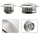 Remate de chimenea de acero inoxidable para pared exterior, salida de aire fresco, tubo de techo, campana extractora 75MM
