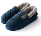 Zapatillas de algodón de invierno para hombre y mujer, de talla extra 46 47, con suela gruesa y tacón envolvente, zapatos de algodón cálidos para interiores y hogares, talla grande 46-47 púrpura
