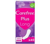 Protectores de bragas largos sin perfume Carefree Plus, 40 unidades