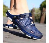 Sandalias para hombre, zapatillas de playa informales con agujeros para exteriores, zuecos cómodos, zapatos antideslizantes para el agua, zapatillas para hombre 38 negro