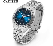 Cadisen Nuevo reloj de lujo de marca TOP para hombre con caja, calendario 10BAR, relojes mecánicos automáticos para hombre