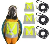 Chaleco impermeable para mascotas con correa, cómodo para loros cacatúas, traje para pájaros, traje de vuelo, ropa reflectante S