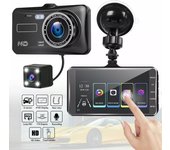 Grabadora de conducción de 4 pulgadas, nueva cámara frontal y trasera, grabadora de video para automóvil, caja negra para automóvil, visión nocturna Full HD 1080P con pantalla táctil Dual Lens
