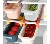 Caja de almacenamiento con soporte para estante de frigorífico, organizador de cajones para frigorífico, ligero y moderno, con borde liso, ahorro de espacio