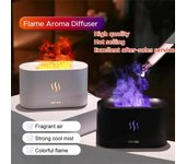 Humidificador de aroma, purificador de aire, lámpara de llama con simulación 3D, difusor de aroma, humidificador ultrasónico de niebla para el hogar, difusor de aceites esenciales. negro