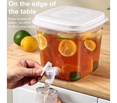 Dispensador de bebidas de 3,5 l para frigorífico, recipiente para bebidas líquidas con grifo, jarra de agua fría para