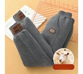 Pantalones de terciopelo acolchados para niños y niñas de otoño e invierno, pantalones de nieve cálidos de lana de cordero extra gruesos para niños grandes, pantalones gruesos de algodón para niños 120cm gris oscuro