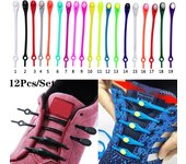12 Uds. Cordones de zapatos de silicona para hombre y mujer, cordones elásticos de Color sólido Unisex para zapatillas de deporte blanco