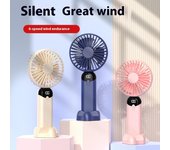 Mini ventilador eléctrico portátil de 3000Mah, ventilador silencioso de mano con 6 velocidades y velocidad del viento, pantalla Digital, ventilador portátil con carga Usb para verano color rosa