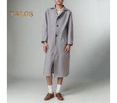 Gabardina larga de piel sintética para hombre, chaqueta cortavientos de color liso con solapa y manga larga, impermeable y resistente al viento 3XL marrón oscuro