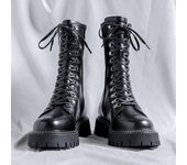 Botas Martin para hombre, botas altas de suela gruesa con plataforma y estilo locomotora, botas altas para exteriores con cabeza grande 8532-J 44 negro