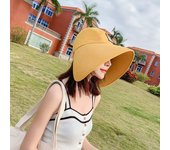 Sombreros de verano ajustables para mujer, sombreros de playa con visera de moda, sombrero de cubo de ala ancha y larga para mujer, gorras Panamá plegables anti-UV para viajes.