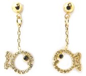 Les Trésors De Lily [L9740] - Pendientes 'Pez' chapados en oro blanco oro