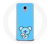 Coque pour Samsung Galaxy A8 2018 Bangtan BTS BT21 Koya RM Fond Bleu