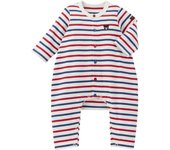 MIKI HOUSE Mono Doble B Manga Larga Bordado Hecho en Japón Ropa de Bebé Niños Niñas Ropa de Bebé 70cm Rojo x Azul Marino [MIKI HOUSE] Ropa Infantil