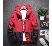 Chaqueta de hombre con bloques de color de moda de primavera y verano Chaqueta fina con capucha Top XXXXL blanco
