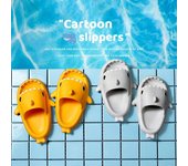 Lindas zapatillas de tiburón para niños, toboganes antideslizantes para interiores, baño, Color caramelo, zapatos suaves de verano Eva con divertidos dibujos animados 150 verde