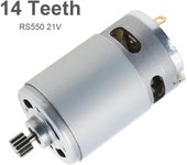 Motor de CC RS550 de metal de 10,8 V-21 V, micromotor de engranajes de 14 dientes, 25 000 RPM para sierra eléctrica, minisierra alternativa, taladro, destornillador 21V 25000RPM