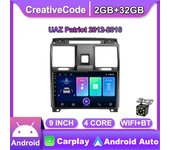 Para UAZ Patriot 2012-2016 Radio del coche inalámbrico Carplay Reproductor multimedia del coche Sistema inteligente Android WIFI Navegación GPS 2 + 32GB 1+16GB