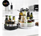 Caja de almacenamiento de condimentos de estilo europeo, estante de almacenamiento hueco de escritorio multifuncional de Color sólido de plástico giratorio small size naranja
