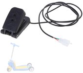 Interruptor de control de reinicio del pedal del acelerador para bicicletas eléctricas, scooters, vehículos todo terreno, pedal de control de velocidad universal negro