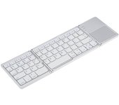 Teclado inalámbrico BT plegable, tamaño de bolsillo, mini teclado inalámbrico BT portátil con panel táctil para