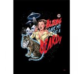 Steven Rhodes Póster Enmarcado Los extraterrestres le dieron a mi gato una barba 40cm x rojo/negro