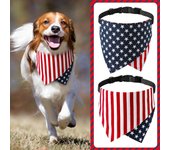 Bufanda ajustable con la bandera estadounidense del Día de la Independencia para perros Toalla de saliva para perros Collar para perros S rojo