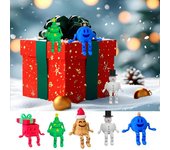 Adorno navideño impreso en 3D, caja de regalo desmontable, muñeco de nieve, árbol con articulaciones móviles, decoración de mesa con luz interior. C